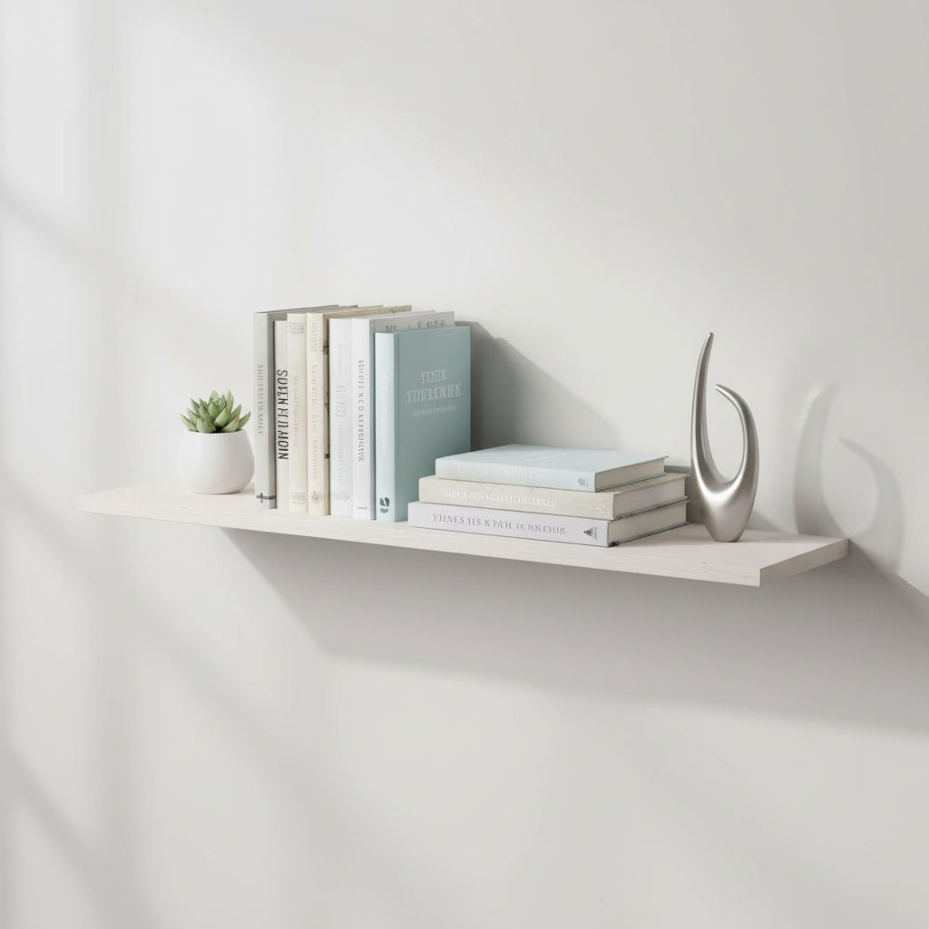 Wandregal schwebend Weiss lasiert #2