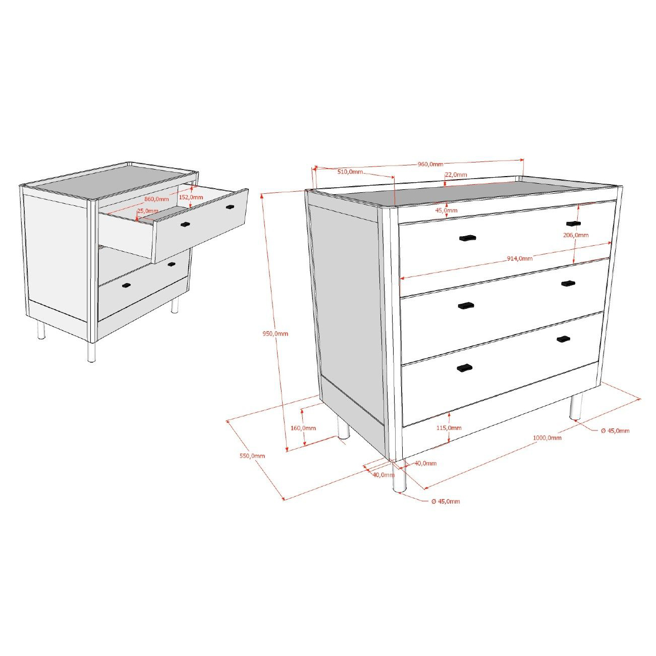 Kinderzimmer Forrest Buche 4-teilig Set D 14