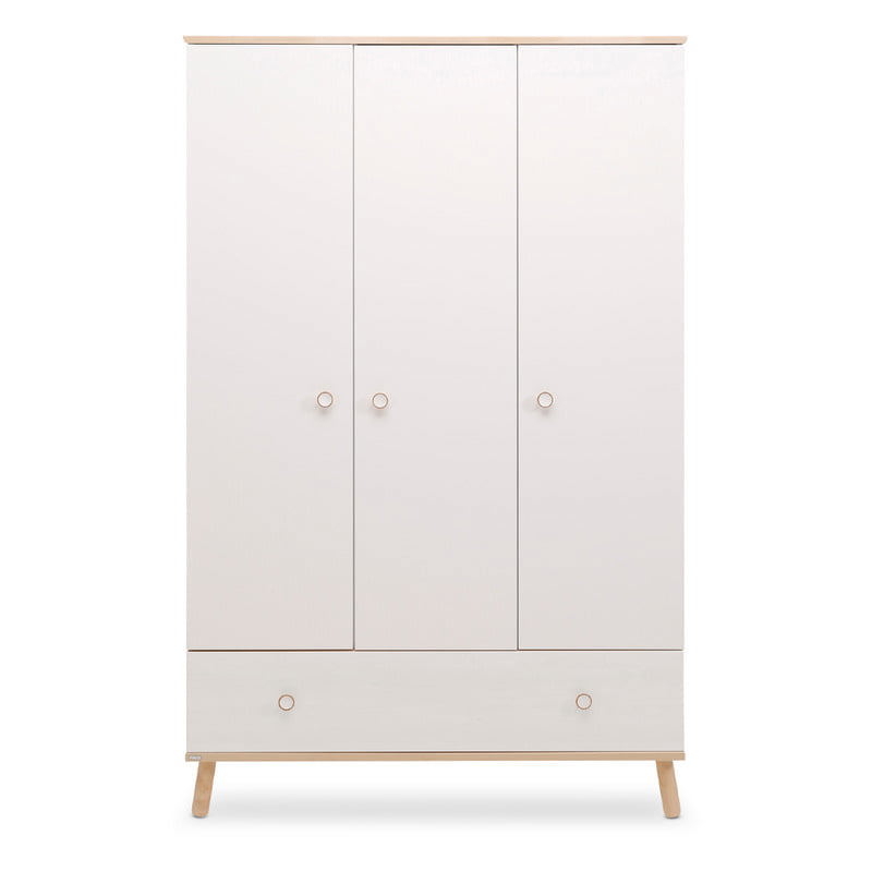 Kleiderschrank Ylvie 3-türig Weiss