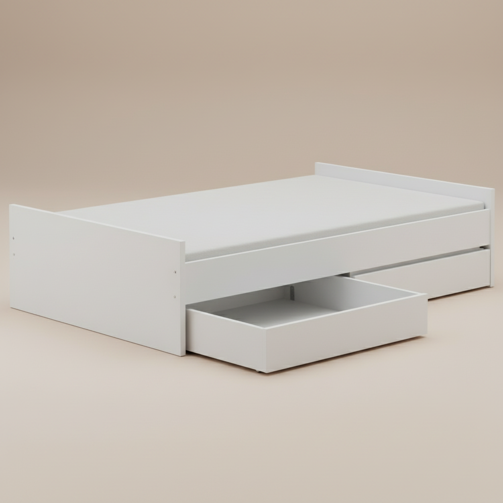 Bettschublade 1/2 Little Flo Weiss #2