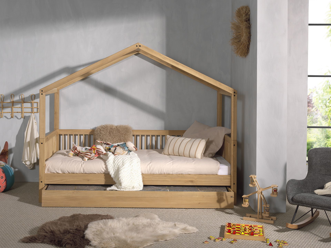 Hausbett Forrest inkl. Ausziehkasten Holz 3