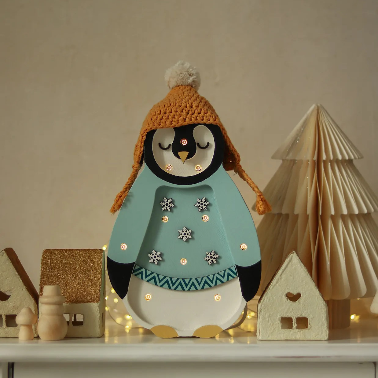 Nachtlampe Pinguin Christmas Edition Blau #2