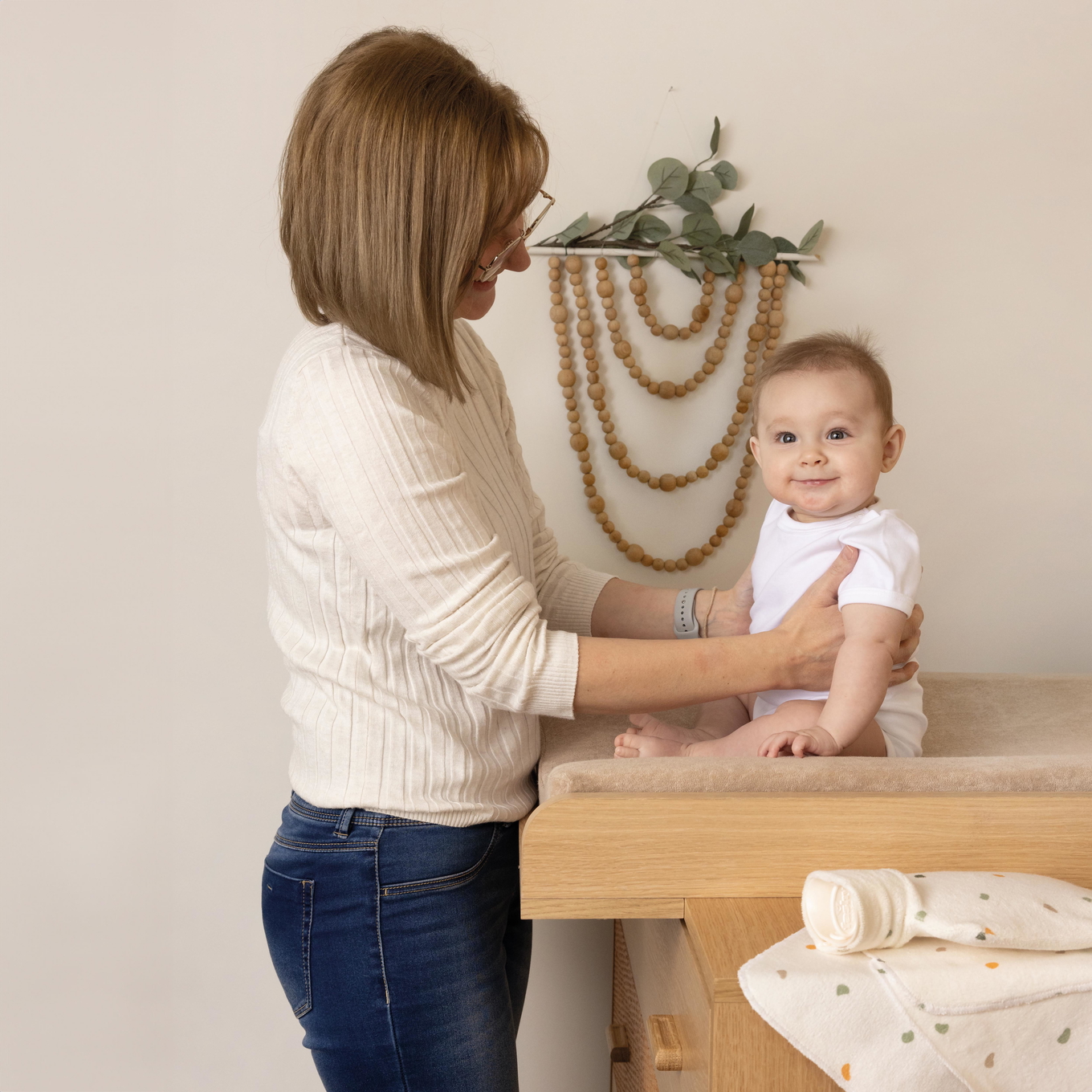 Wickelkissenbezug Frottée Taupe 3