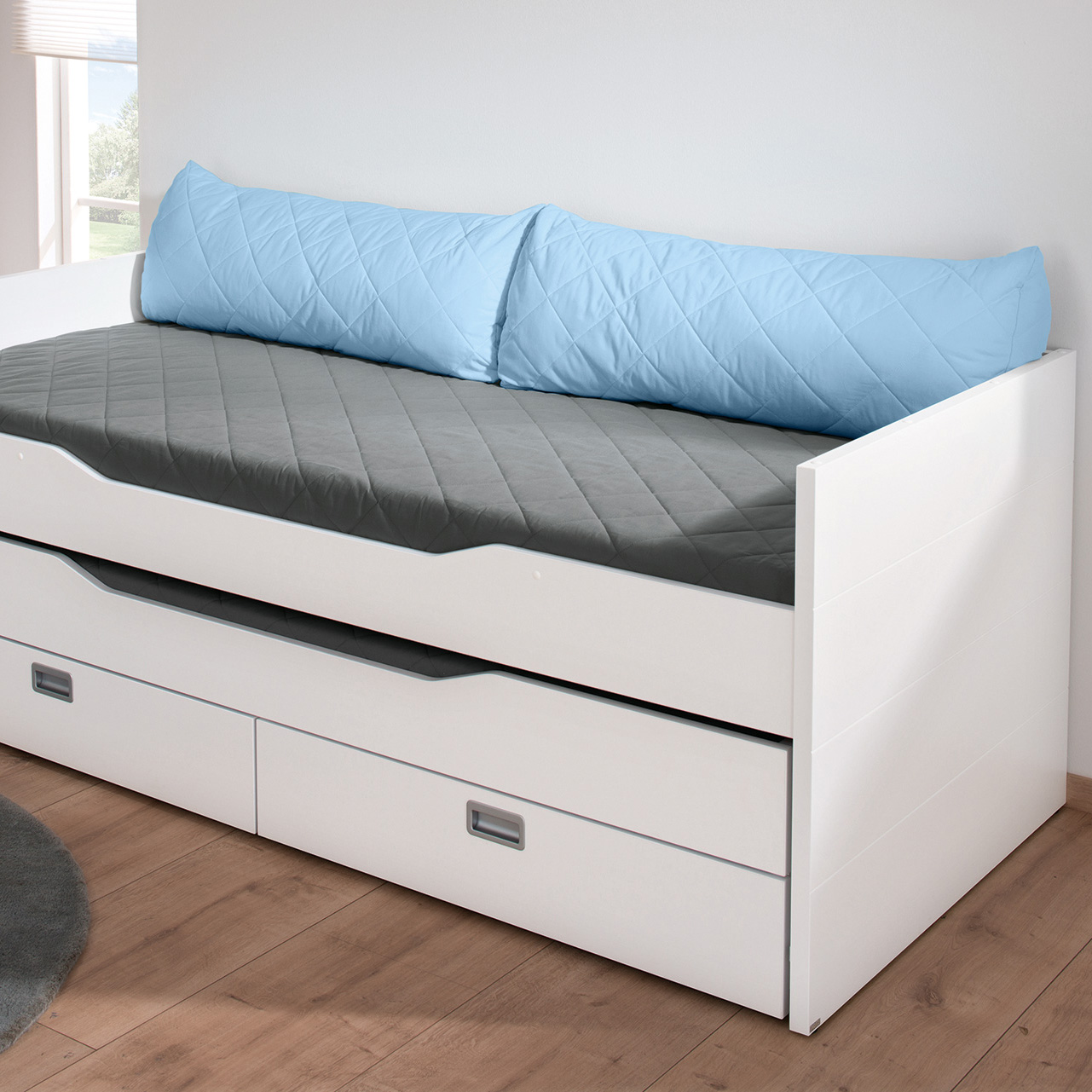 Rückenkissen aus Baumwolle Hellblau