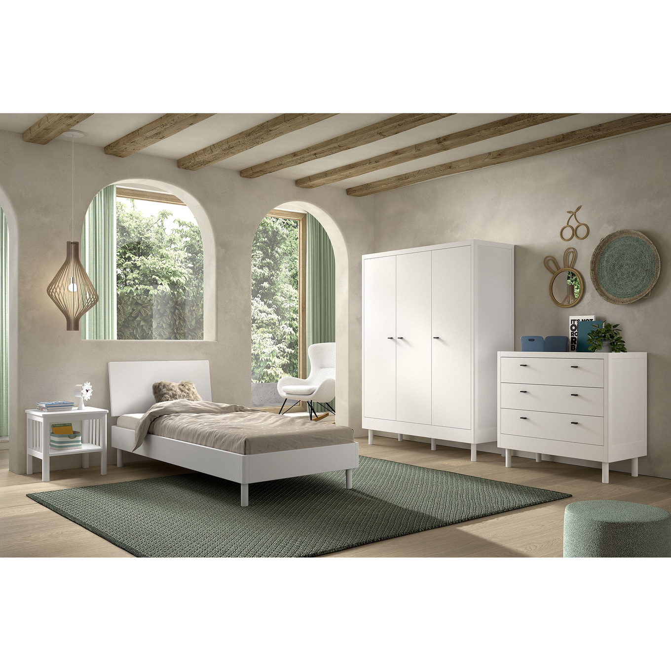 Kinderzimmer Forrest Buche 4-teilig Set D #2