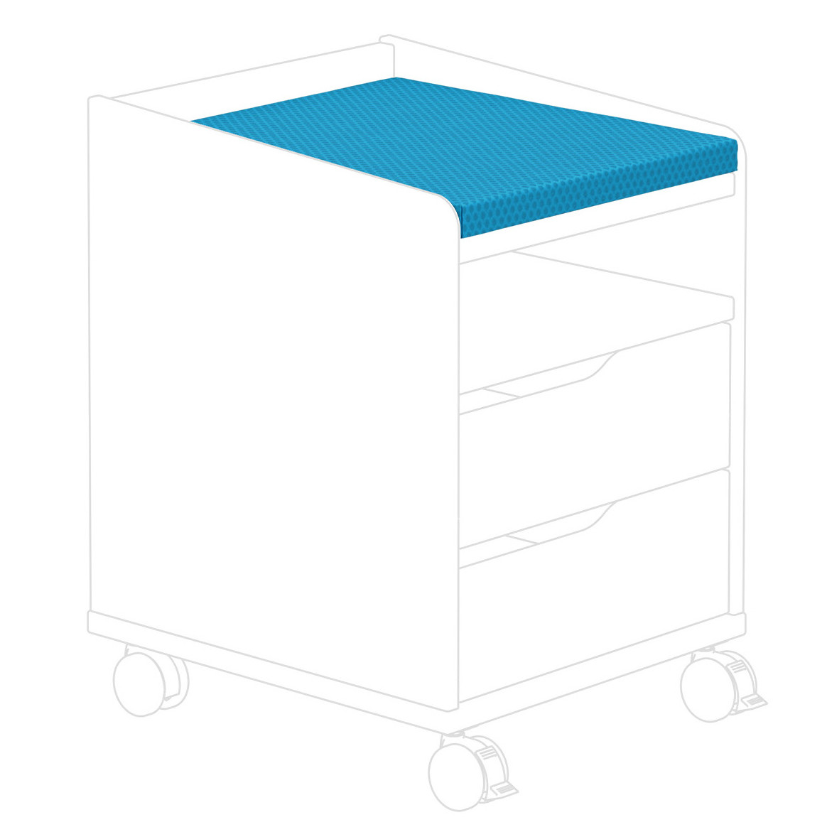 Sitzpolster für Rollcontainer 2S Azurblau