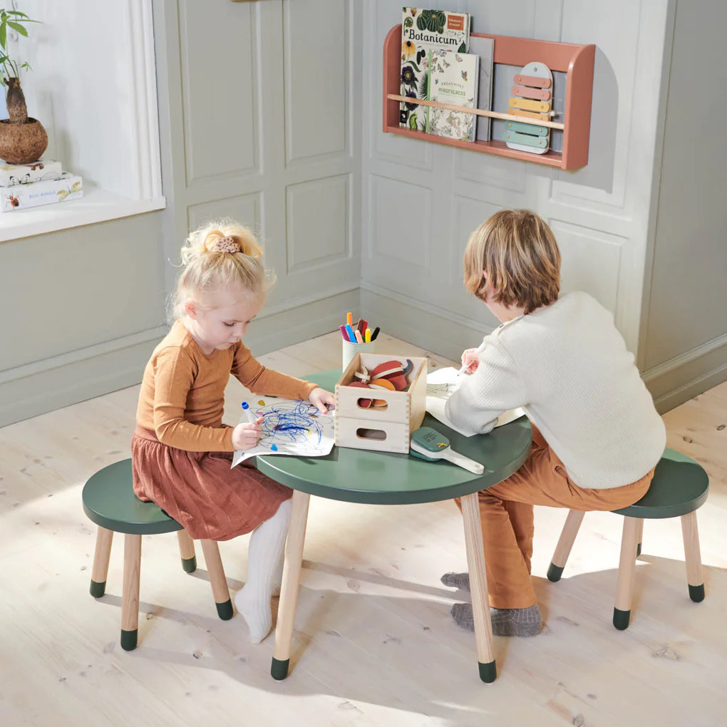 Kindertisch Dots Rund Tiefgrün #2