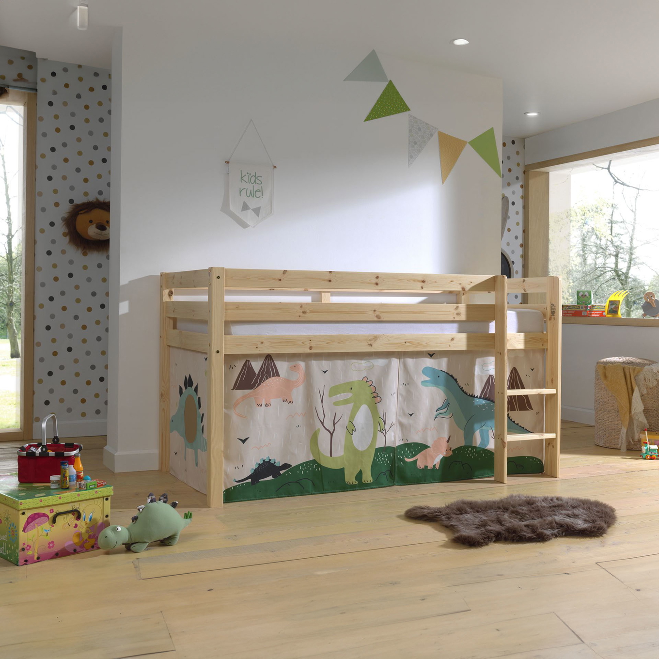 Halbhohes Bett Dino Holz #2