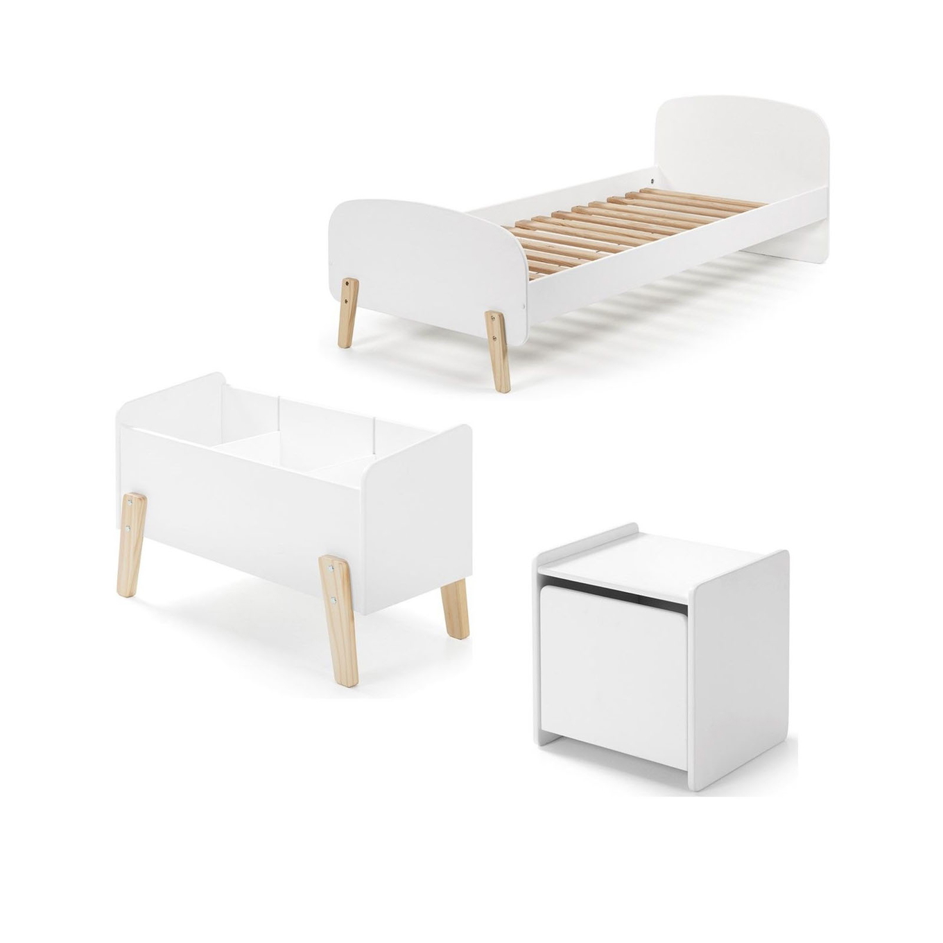 Kinderzimmer Kiddy 3-teilig Set Weiss