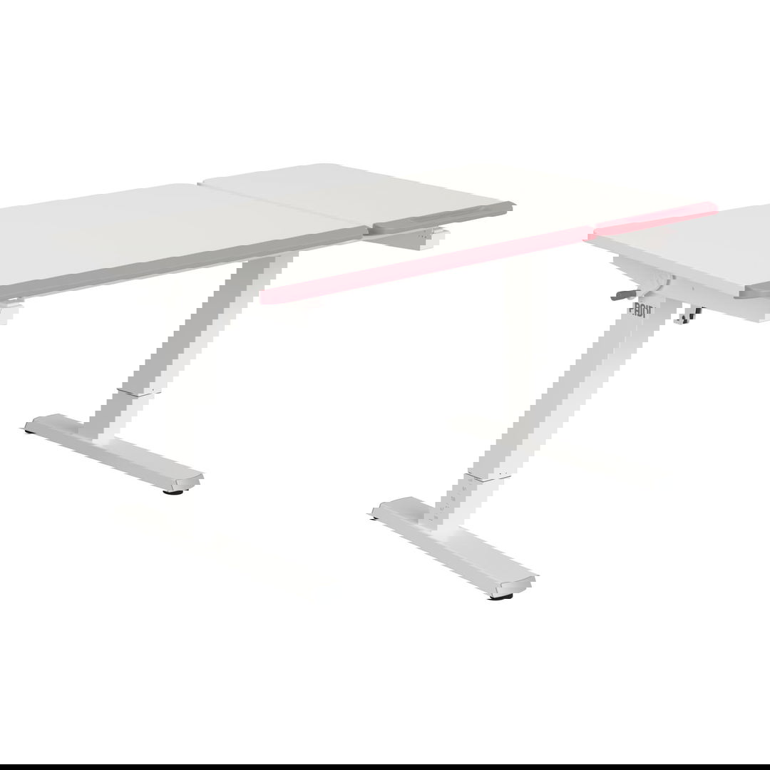 Schreibtisch Teenio 130 GT Weiss Platte Rechts Weiss, Rosa