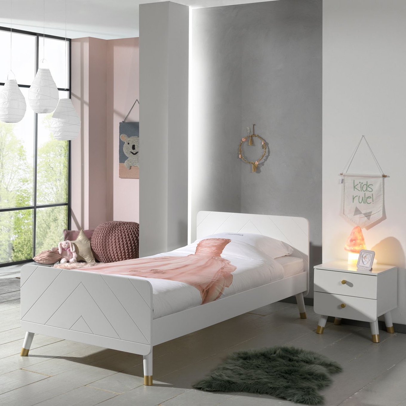 Bett und Nachttisch Billy Set Weiss #2