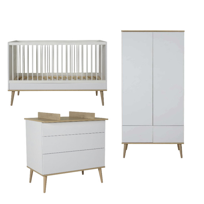 Babyzimmer Flow Set 3-teilig (2-türig) Weiss