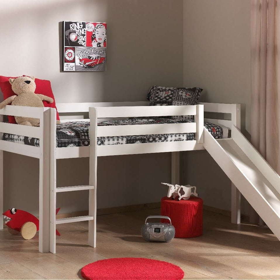 Halbhohes Bett Pino mit Rutsche Weiss #2