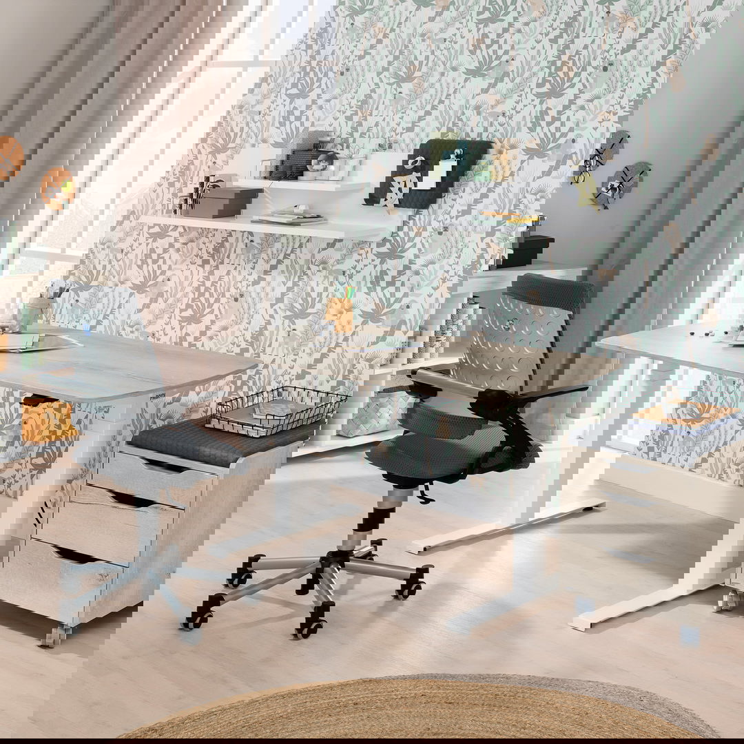 Schreibtisch E-Lion 1 130 Weiss Beige 2