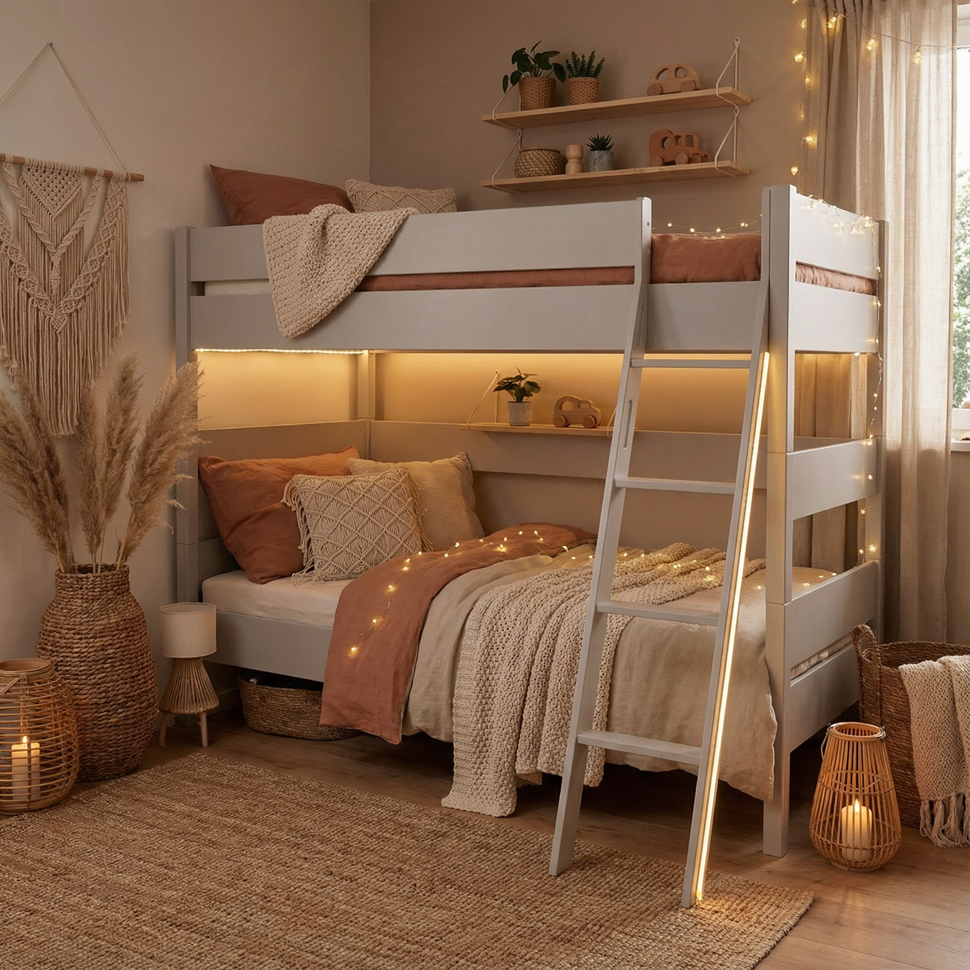 Etagenbett Tiago Grau, mit Schrägleiter, 120 x 200 cm #2