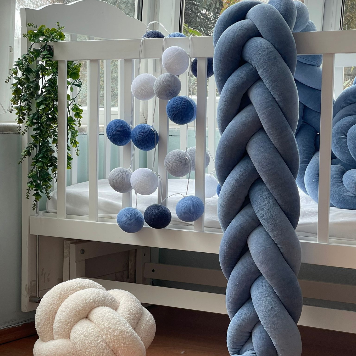 Bettschlange Fischgräten 300cm Blau #2