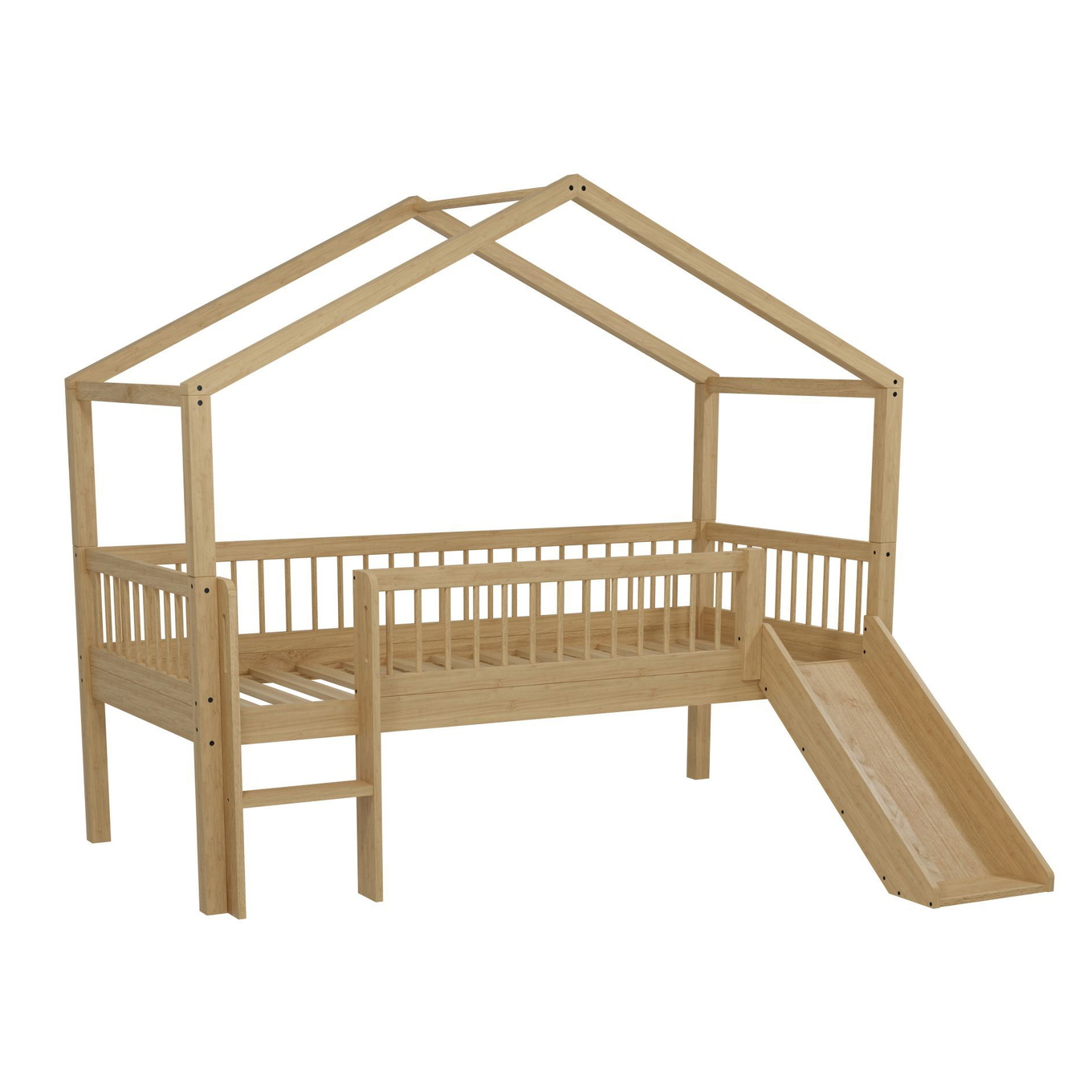 Hausbett Forrest mit Rutsche Holz