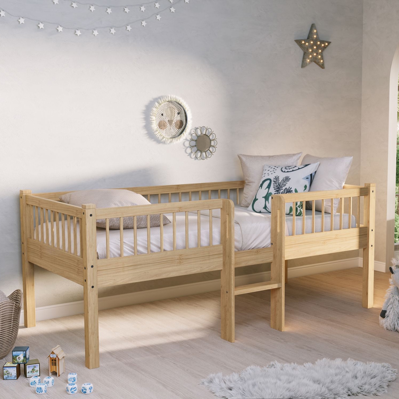 Halbhohes Bett Forrest mit Leiter Holz #2