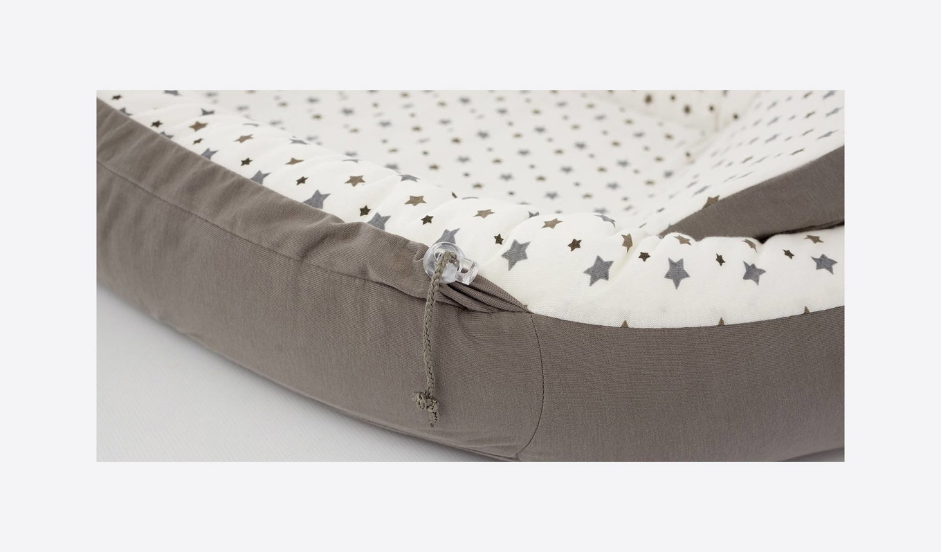 Babynest Premium Graue Sterne 7