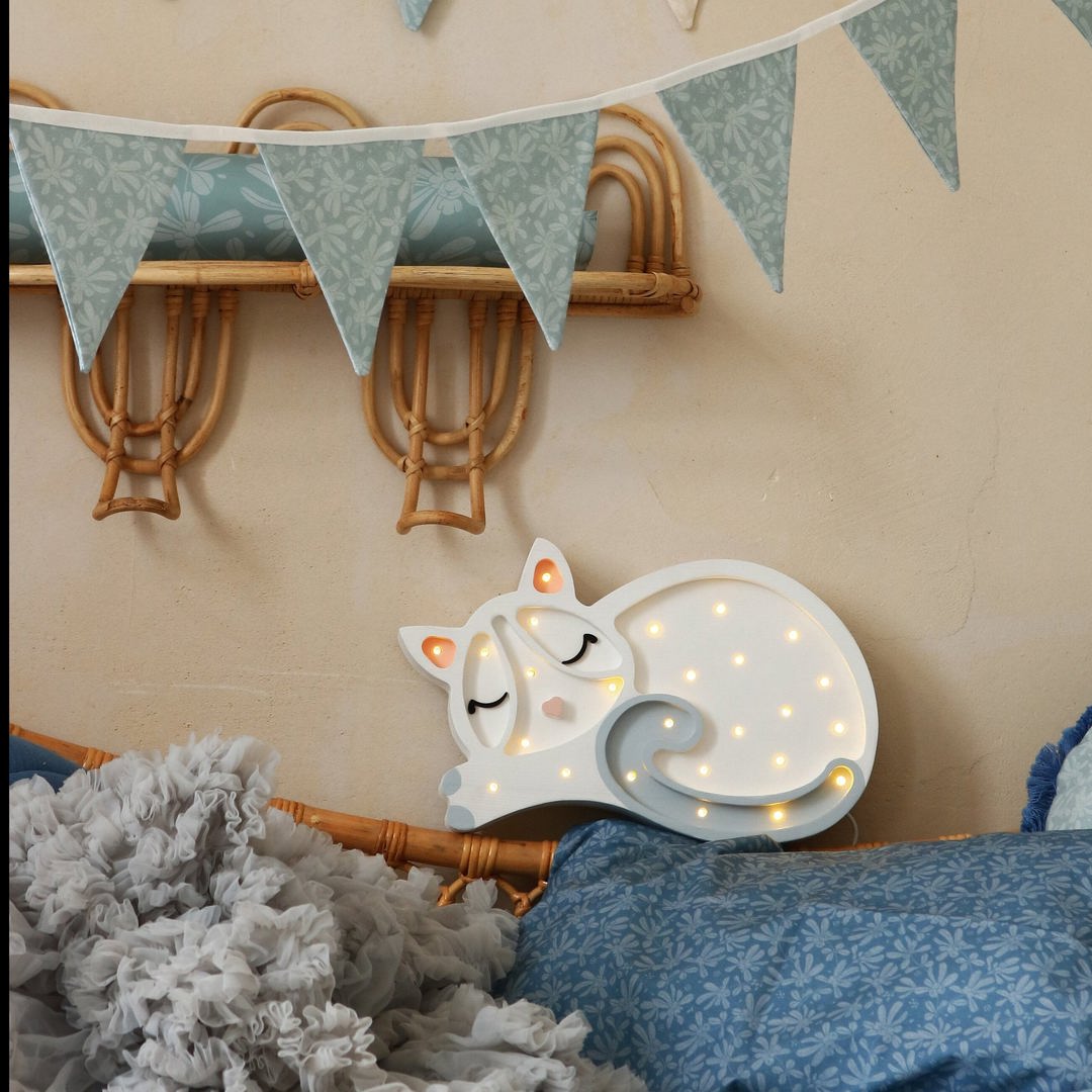 Nachtlampe Katze Weiss 4