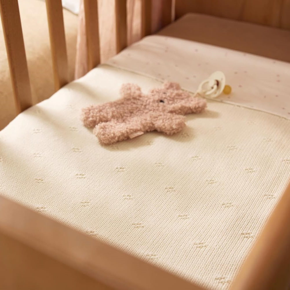 Babydecke Cosy Knit Ivory Velvet 3