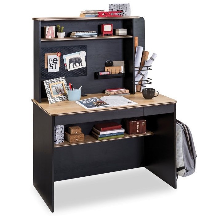 Schreibtisch Black Klein mit Aufsatz