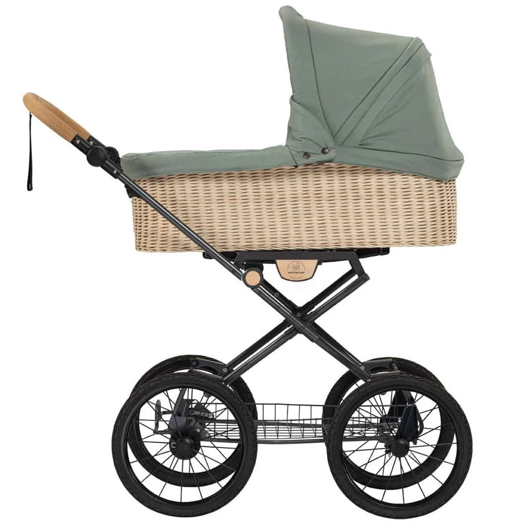 Kinderwagen IDA Babykorb Jade geflochten