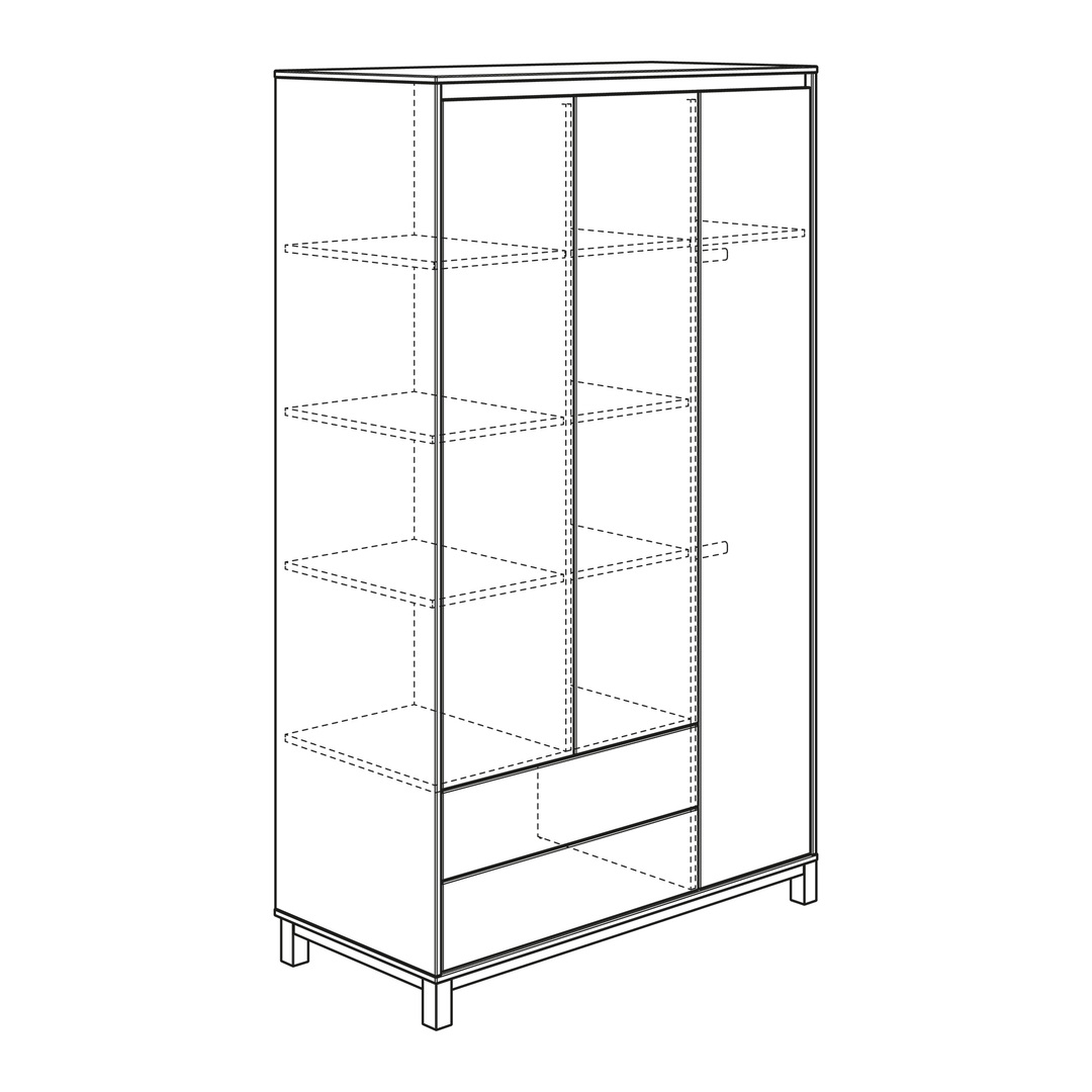 Kleiderschrank Olli mit Schubladen 3-türig Blau #2