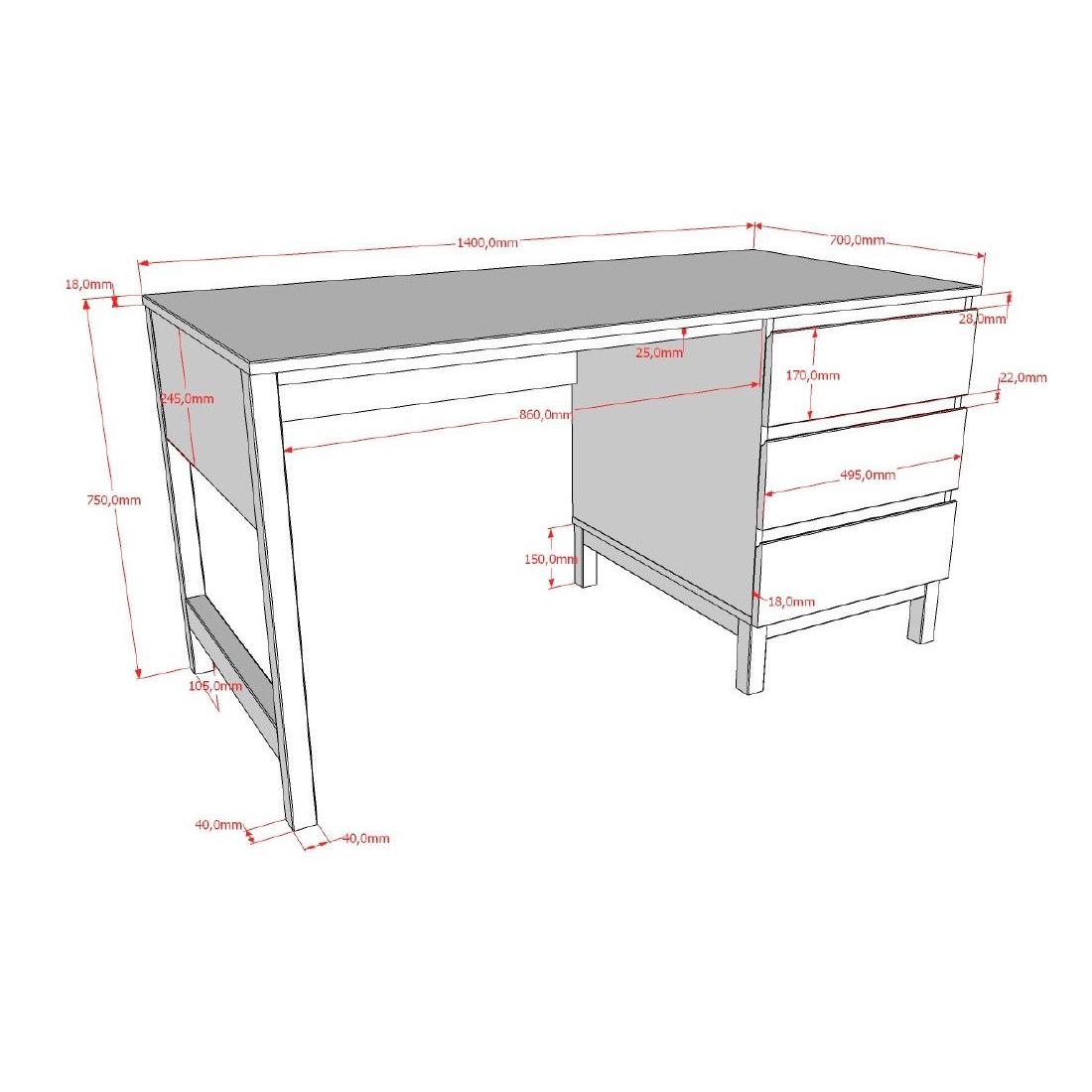Kinderzimmer Eva 4-teilig Set D 12