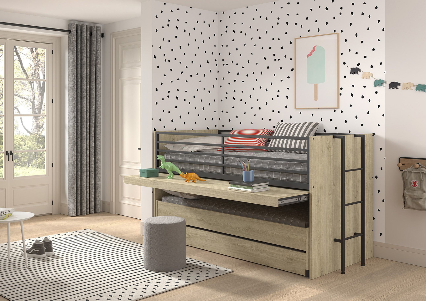 Etagenbett Sam mit viel Funktion Holz 3