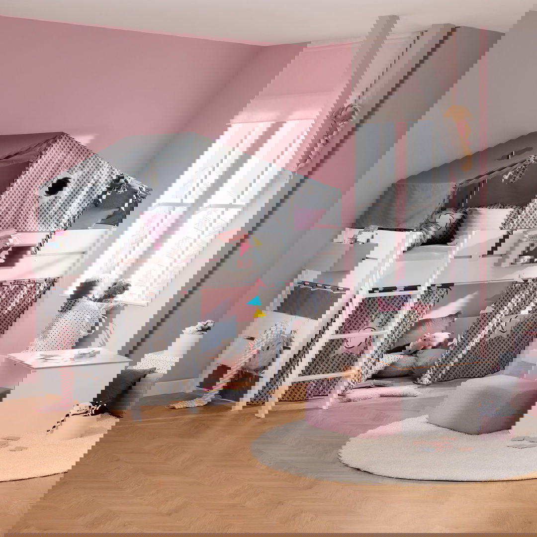 Halbhohes Bett Tiago Weiss, mit Schrägleiter, 90 x 200 cm 3