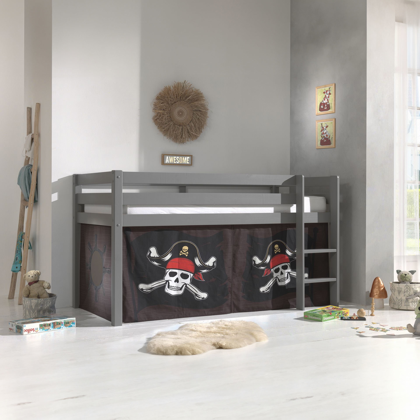 Halbhohes Bett Caribian Pirate Grau #2