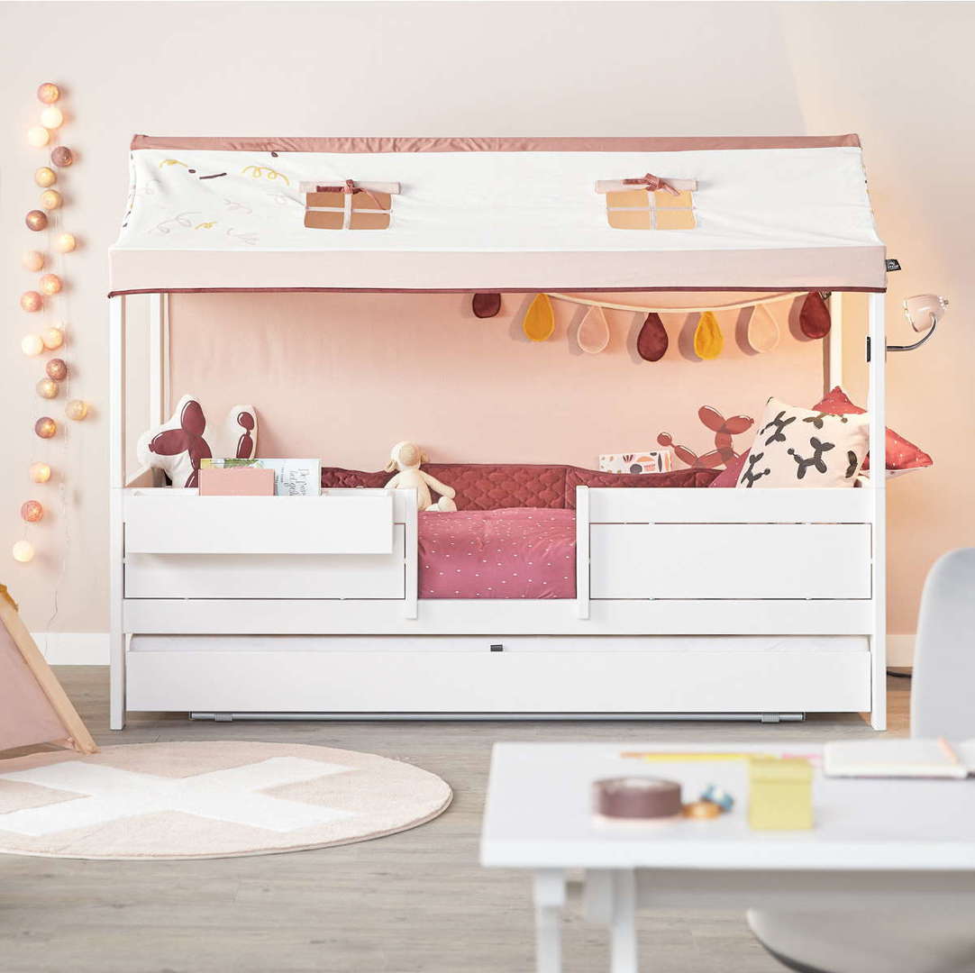 Himmelbett Lifetime mit Dachkonstruktion Deluxe Lattenrost, Weiss #2