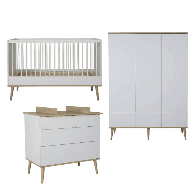Babyzimmer Flow Set 3-teilig  Weiss 1