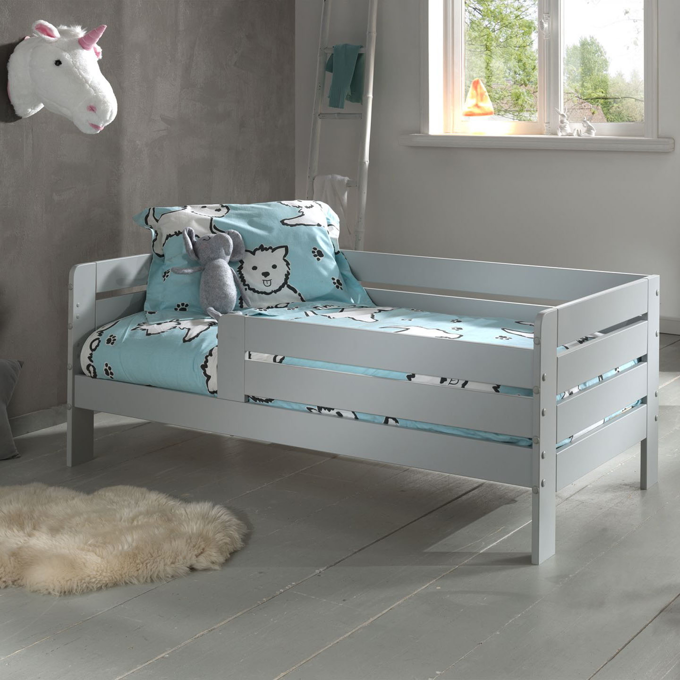 Juniorbett Peuterbed B 70 x 140 cm Grau #2