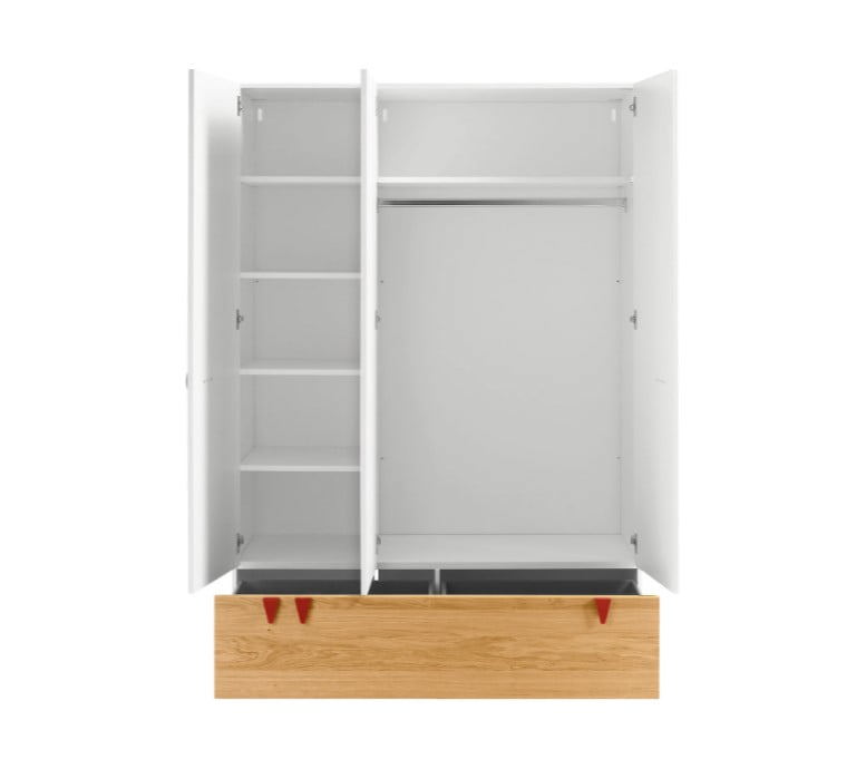 Kleiderschrank Minimo 3-türig mit Schublade Holz 3