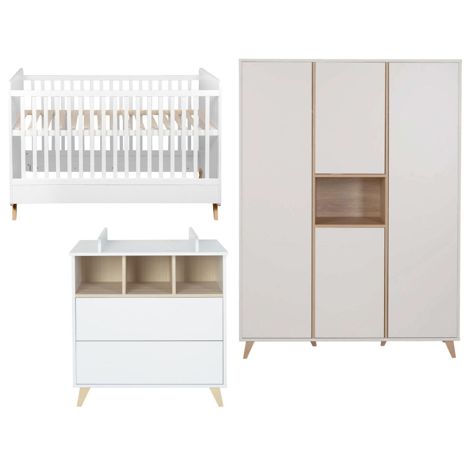 Babyzimmer Loft Set 3-teilig Weiss