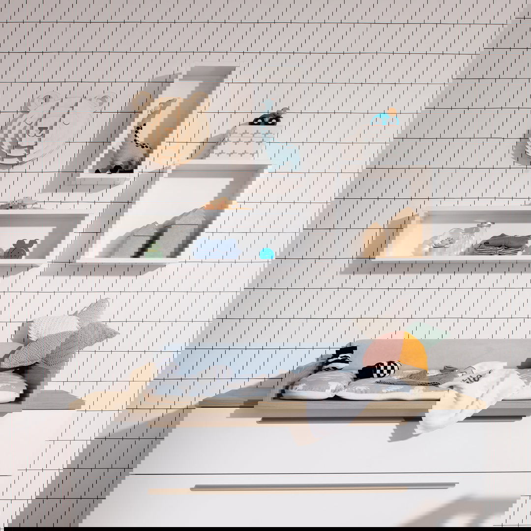 Wandregal Rechteckig Lang Kreideweiss #2