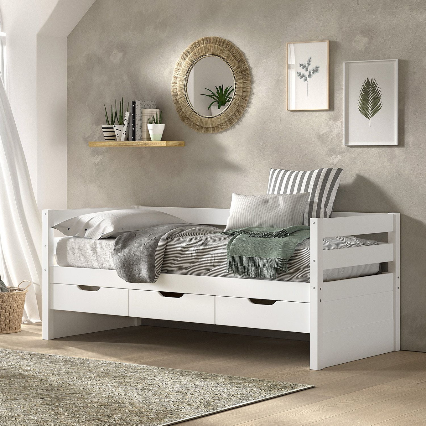 Kojenbett Margrit mit Schubladen Weiss #2