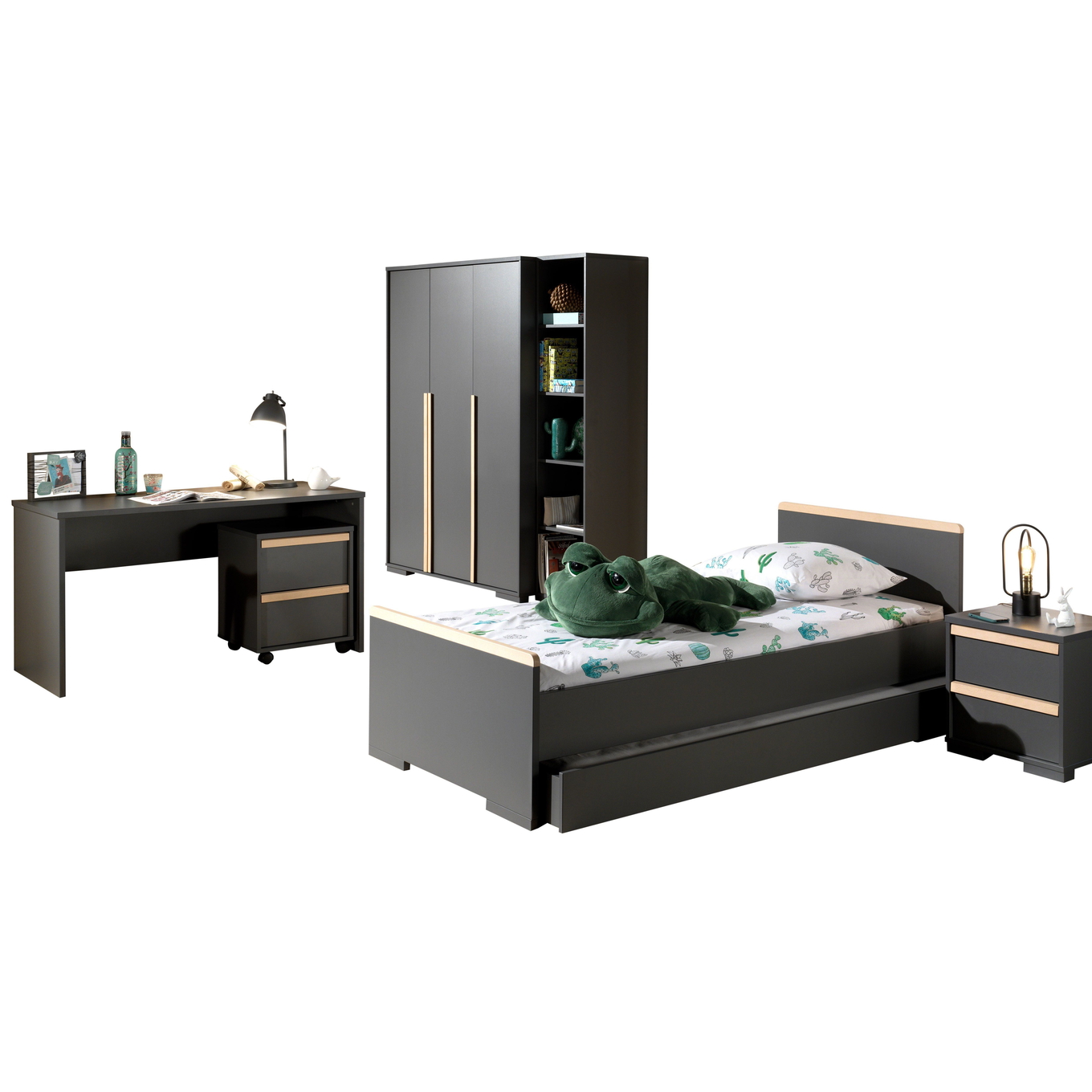 Kinderzimmer London 7-teilig Set Anthrazit, 3