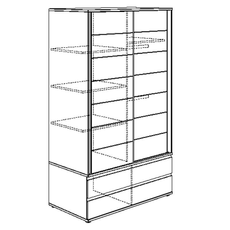 Kleiderschrank Fiona mit Schiebetür, Schmal 4