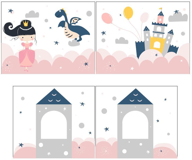 Halbhohes Bett Princess Sophie mit Rutsche Grau 4