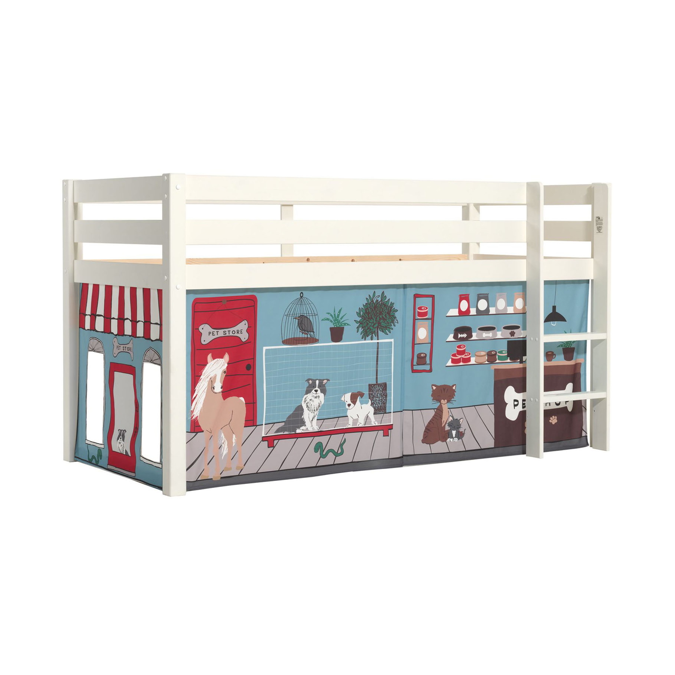 Halbhohes Bett Pets Weiss