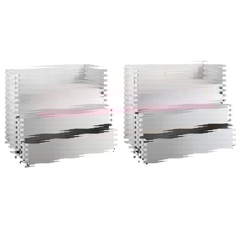 Kojenbett mit Zusatzbett und Schublade Rollrost, Weiss 4