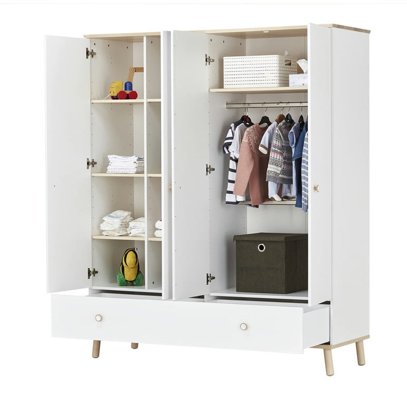 Kleiderschrank Ylvie 4-türig Holz 4