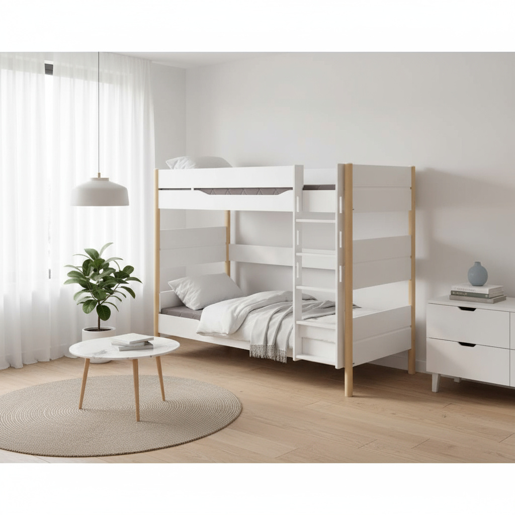 Etagenbett Ylvie Birke, mit gerader Leiter, 90 x 200 cm 6