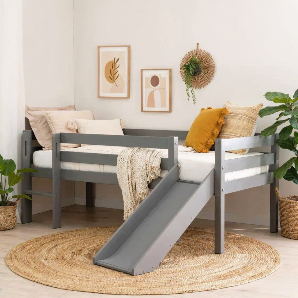 Bett Pino mit Rutsche Grau, Standard 5