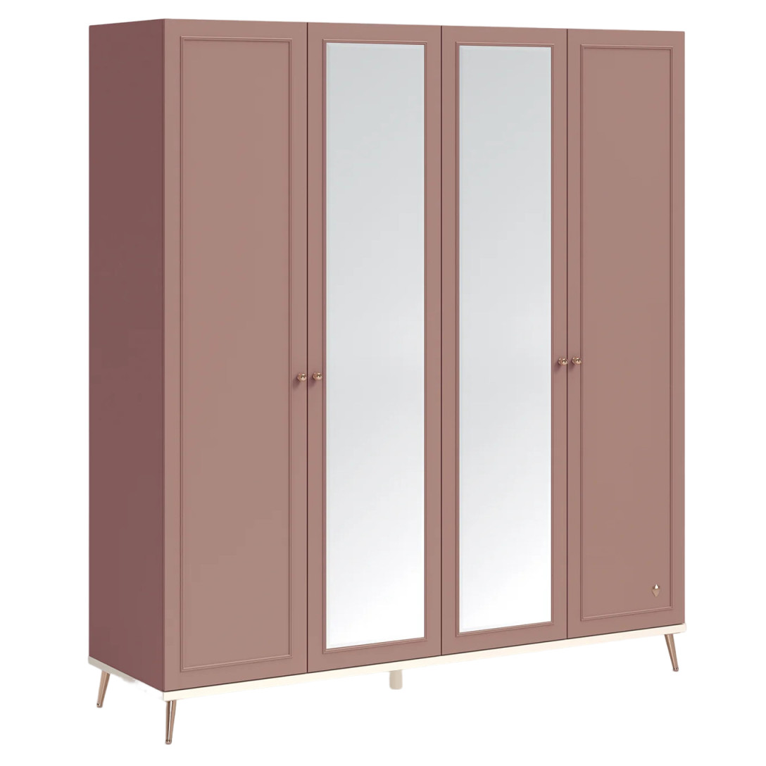 Kleiderschrank Elegance 4-türig mit Spiegel