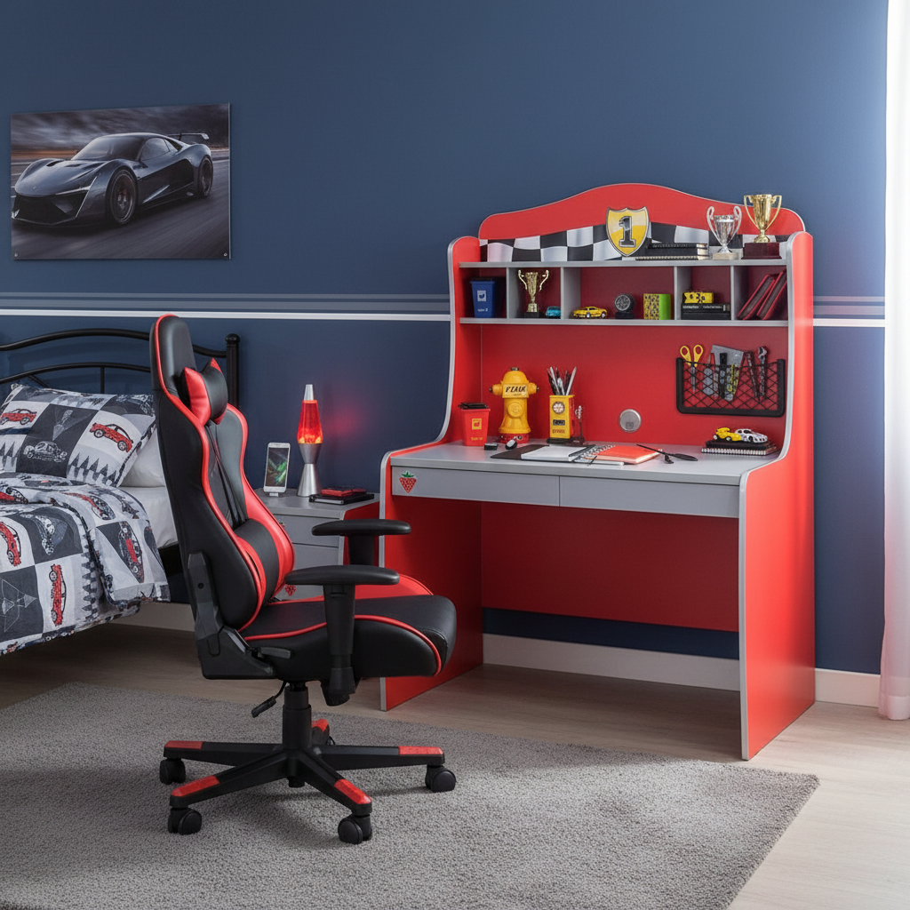 Schreibtisch Racecup mit Aufsatz #2