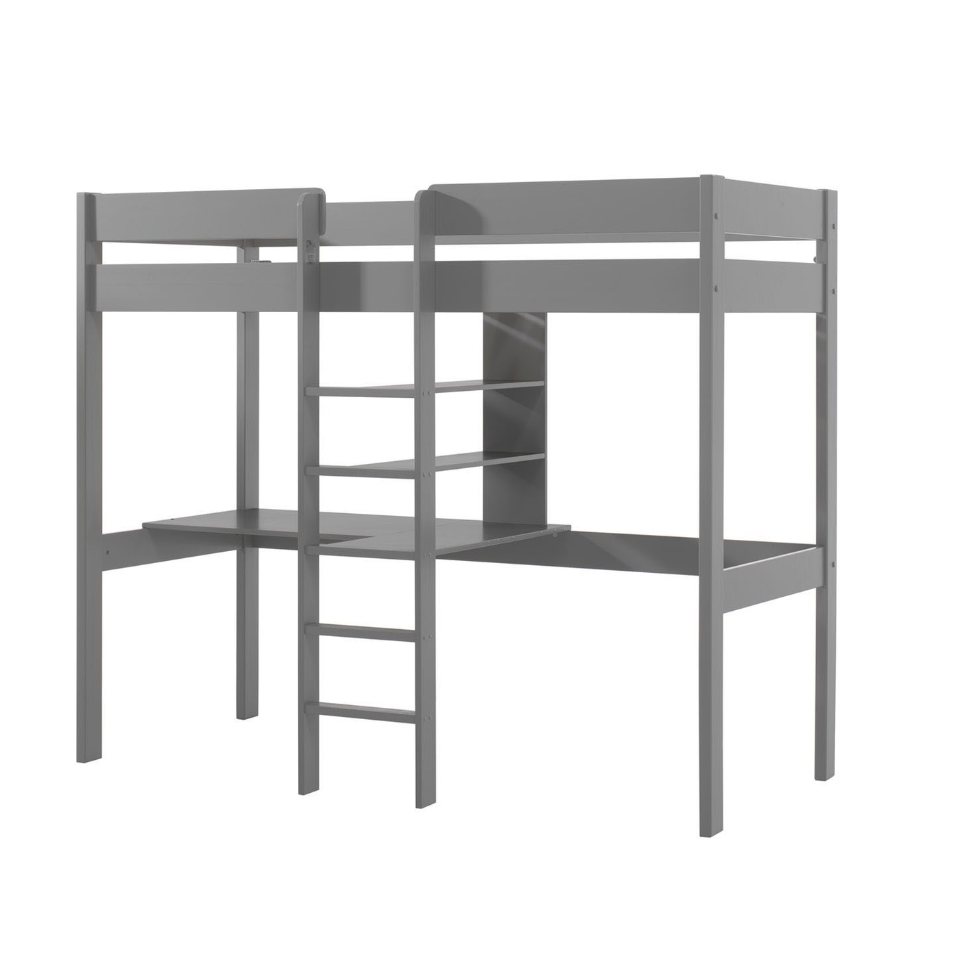 Hochbett Oliver mit Schreibplatte Grau